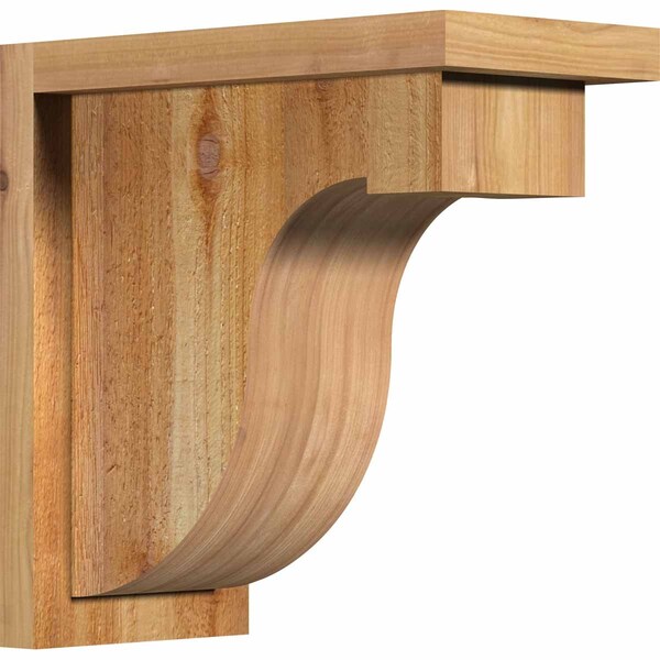 Ekena Millwork Del Monte Rough Sawn Corbel w/Backplate, Western Red Cedar, 6"W x 12"D x 12"H COR06X12X12DEL01RWR - main